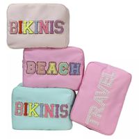Women's Large All Seasons Nylon Canvas Solid Color Classic Style Embroidery Pillow Shape Zipper Cosmetic Bag main image 1
