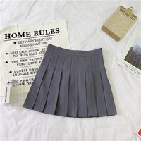 Summer Spring Autumn Casual Preppy Style Solid Color Chiffon Above Knee Skirts main image 7