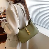 Women's All Seasons Pu Leather Solid Color Streetwear Square Lock Clasp Underarm Bag main image 4