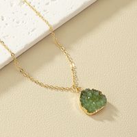 Casual Simple Style Irregular Alloy Inlay Resin Women's Pendant Necklace main image 4