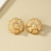 Retro Geometric Solid Color Alloy Plating Women's Ear Studs main image 5