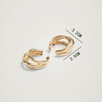1 Pair Simple Style C Shape Plating Metal Gold Plated Ear Studs main image 2