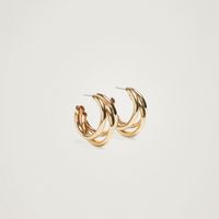 1 Pair Simple Style C Shape Plating Metal Gold Plated Ear Studs main image 5