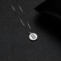 Simple Style Letter Sterling Silver Inlay Zircon Pendant Necklace sku image 2