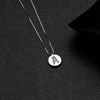 Simple Style Letter Sterling Silver Inlay Zircon Pendant Necklace sku image 1
