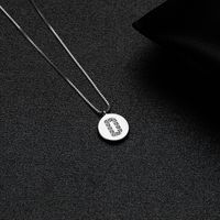 Simple Style Letter Sterling Silver Inlay Zircon Pendant Necklace sku image 4