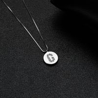 Simple Style Letter Sterling Silver Inlay Zircon Pendant Necklace sku image 7