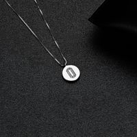 Simple Style Letter Sterling Silver Inlay Zircon Pendant Necklace sku image 15