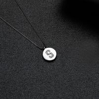 Simple Style Letter Sterling Silver Inlay Zircon Pendant Necklace sku image 19