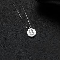 Simple Style Letter Sterling Silver Inlay Zircon Pendant Necklace sku image 21