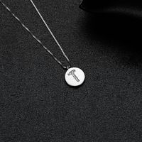 Simple Style Letter Sterling Silver Inlay Zircon Pendant Necklace sku image 20