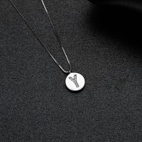 Simple Style Letter Sterling Silver Inlay Zircon Pendant Necklace sku image 25