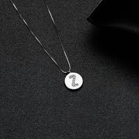 Simple Style Letter Sterling Silver Inlay Zircon Pendant Necklace sku image 26