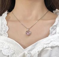 Lady Heart Shape Copper Artificial Gemstones Pendant Necklace In Bulk main image 3