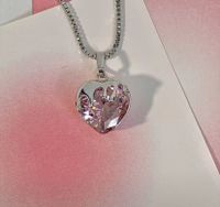 Lady Heart Shape Copper Artificial Gemstones Pendant Necklace In Bulk main image 5