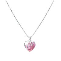 Lady Heart Shape Copper Artificial Gemstones Pendant Necklace In Bulk main image 4