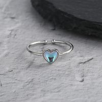 Simple Style Heart Shape Copper Moonstone Open Ring In Bulk main image 5