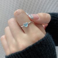 Simple Style Heart Shape Copper Moonstone Open Ring In Bulk main image 1