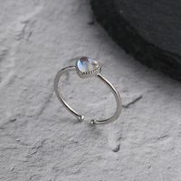 Simple Style Heart Shape Copper Moonstone Open Ring In Bulk main image 2