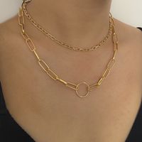 Sweet Simple Style Circle Alloy Layered Plating Women's Layered Necklaces main image 2