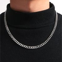 Hip-hop Solid Color Stainless Steel Men's Necklace main image 4