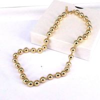Ins Style Simple Style Round Solid Color Copper Gold Plated Necklace In Bulk main image 3