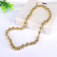 Ins Style Simple Style Round Solid Color Copper Gold Plated Necklace In Bulk main image 2