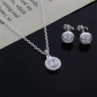 Fairy Style Solid Color Copper Inlay Zircon Jewelry Set main image 5