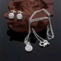 Fairy Style Solid Color Copper Inlay Zircon Jewelry Set main image 4