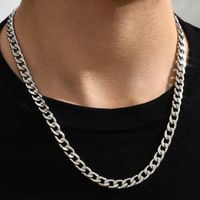 Hip-hop Rock Solid Color Stainless Steel Men's Necklace sku image 1