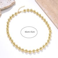 Ins Style Simple Style Round Solid Color Copper Gold Plated Necklace In Bulk main image 6
