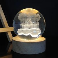 Creative Carving Luminous Crystal Ball Table Decorative Small Night Lamp sku image 30