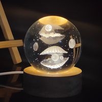 Creative Carving Luminous Crystal Ball Table Decorative Small Night Lamp sku image 34