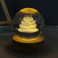 Creative Carving Luminous Crystal Ball Table Decorative Small Night Lamp sku image 33