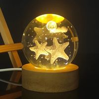 Creative Carving Luminous Crystal Ball Table Decorative Small Night Lamp sku image 32