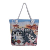 Women's Basic Cat Canvas Shopping Bags sku image 10