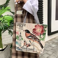Women's Ethnic Style Butterfly Canvas Shopping Bags sku image 1