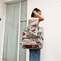 Women's Ethnic Style Butterfly Canvas Shopping Bags sku image 3