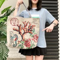 Women's Ethnic Style Butterfly Canvas Shopping Bags sku image 7