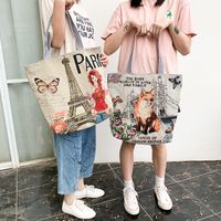 Women's Ethnic Style Butterfly Canvas Shopping Bags main image 3