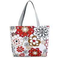 Women's Classic Style Flower Canvas Shopping Bags sku image 1