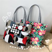 Women's Classic Style Flower Canvas Shopping Bags main image 6