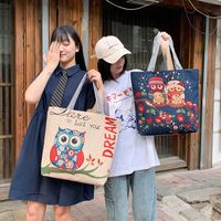 Women's Ethnic Style Letter Canvas Shopping Bags main image 1