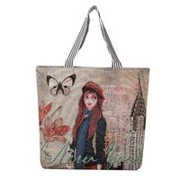 Women's Ethnic Style Letter Canvas Shopping Bags sku image 7