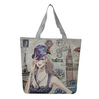 Women's Ethnic Style Letter Canvas Shopping Bags sku image 8