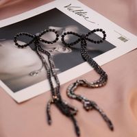 Glam Bow Knot Alloy Inlay Rhinestones Women's Drop Earrings sku image 4