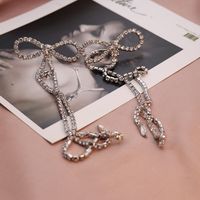 Glam Bow Knot Alloy Inlay Rhinestones Women's Drop Earrings sku image 1
