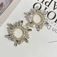 Shiny Geometric Alloy Inlay Rhinestones Glass Women's Drop Earrings sku image 2