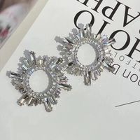 Shiny Geometric Alloy Inlay Rhinestones Glass Women's Drop Earrings sku image 1
