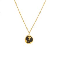 Acero Titanio Chapados en oro de 18k Elegante Enchapado Flor Acrílico Collar Colgante main image 3